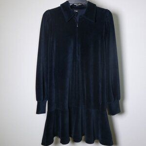ME + EM Cord Velour Shirt Dress - Ink Blue | Size 6 | NWT